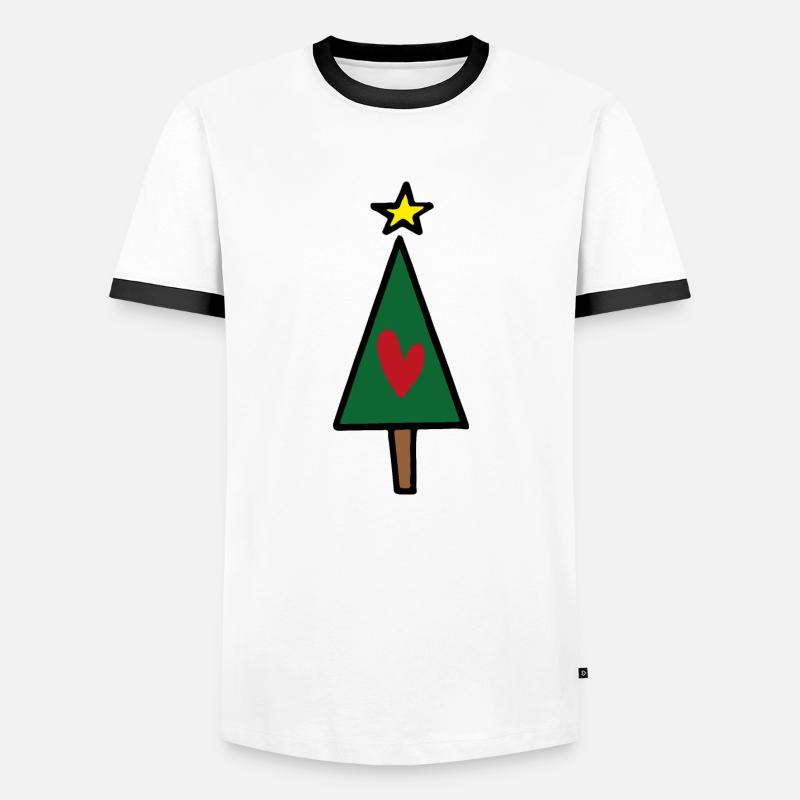 Weihnachtsbaum - Männer Kontrast-T-Shirt - Weiß/Schwarz