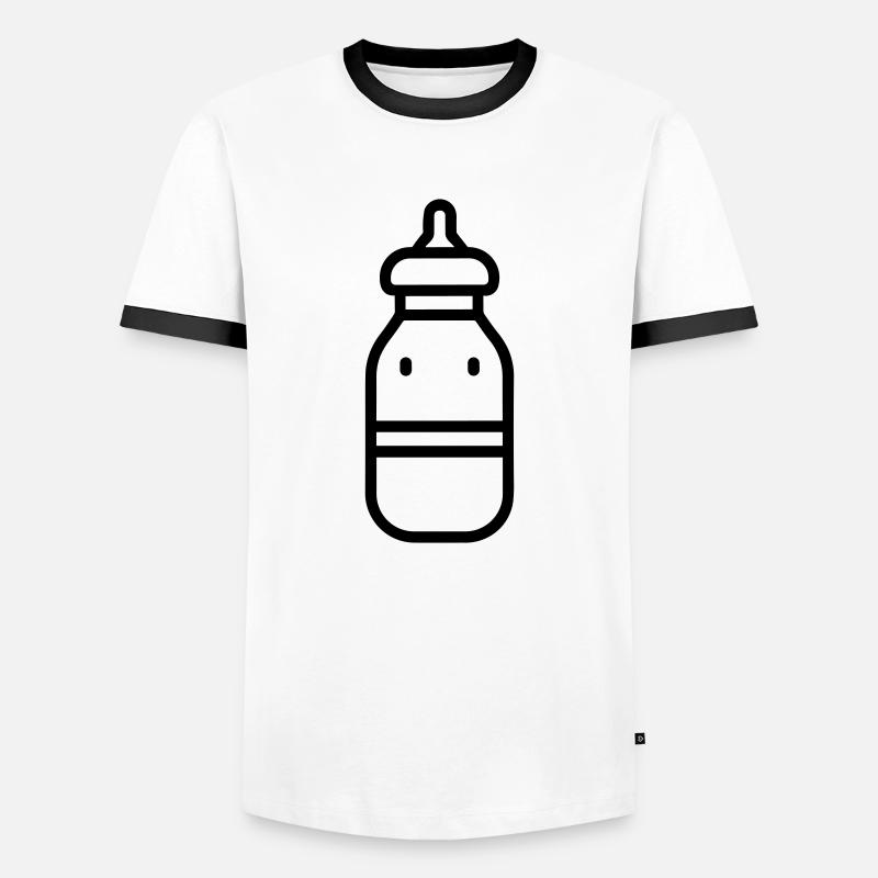 bottle - Men's Ringer Shirt - white/black