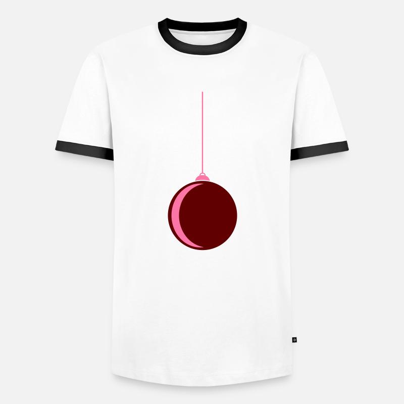 Weihnachtskugel - Männer Kontrast-T-Shirt - Weiß/Schwarz