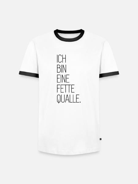 Ich Bin Eine Fette Qualle - Men's Ringer Shirt - white/black