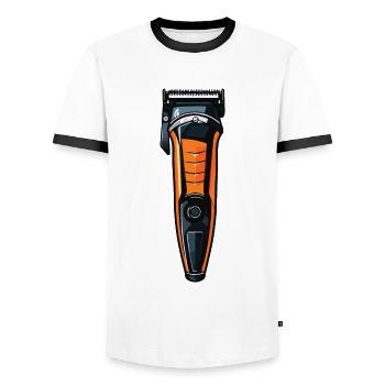 Tondeuses à cheveux - T-shirt contrasté Homme - blanc/noir - Devant - AI Model Female 172 light (172cm) & AI Model Male 178 dark (178cm)