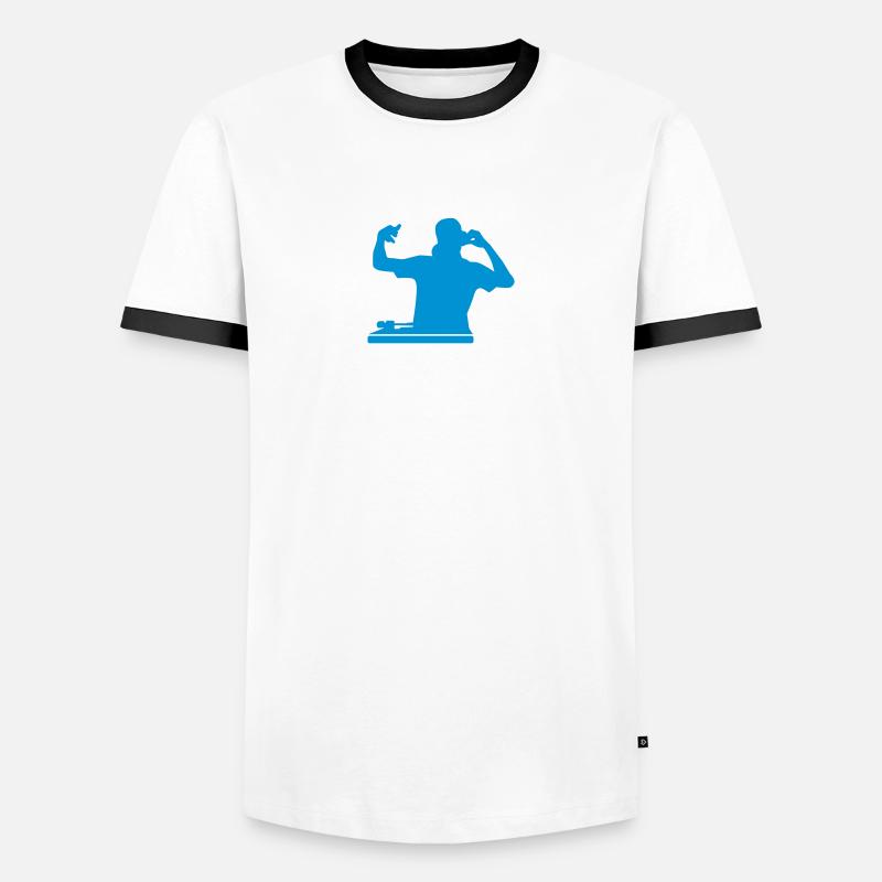 DJ - Men's Ringer Shirt - white/black