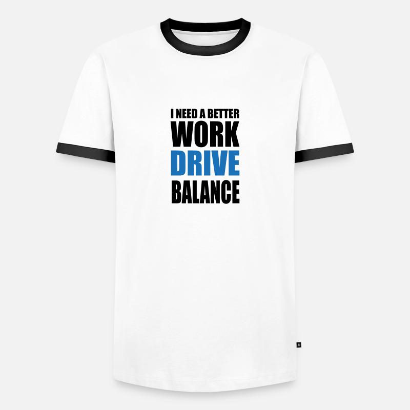 Work Drive Balance - Männer Kontrast-T-Shirt - Weiß/Schwarz