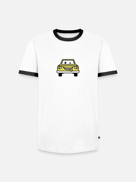 Cartoon Car - Männer Kontrast-T-Shirt - Weiß/Schwarz