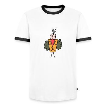 Schobbti Gelb - Männer Kontrast-T-Shirt - Weiß/Schwarz - Vorne - AI Model Female 172 light (172cm) & AI Model Male 178 dark (178cm)