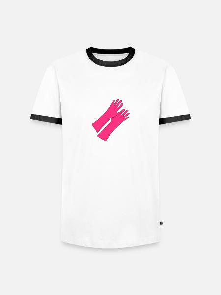 rubber _gloves_gg1 - Men's Ringer Shirt - white/black