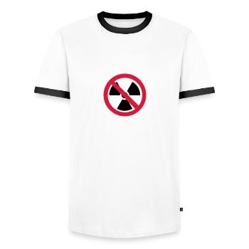 Radioaktiv - Männer Kontrast-T-Shirt - Weiß/Schwarz - Vorne - AI Model Female 172 light (172cm) & AI Model Male 178 dark (178cm)