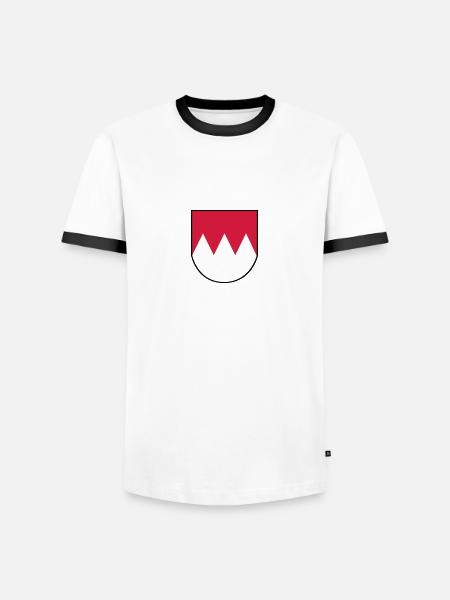 frankenwappen - Männer Kontrast-T-Shirt - Weiß/Schwarz