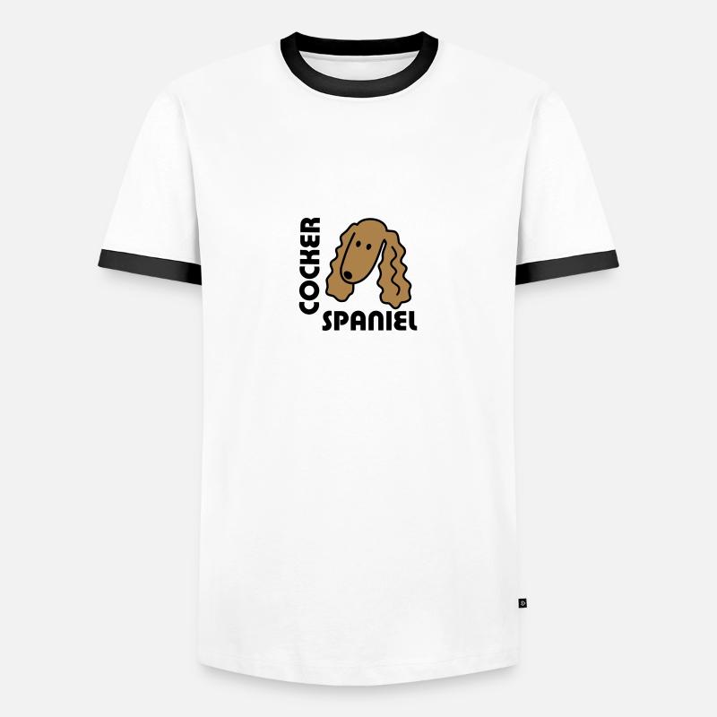Cocker Spaniel - Männer Kontrast-T-Shirt - Weiß/Schwarz