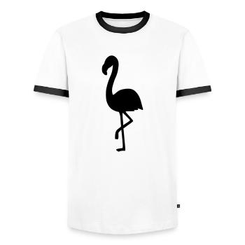 Flamingo 2 - Männer Kontrast-T-Shirt - Weiß/Schwarz - Vorne - AI Model Female 172 light (172cm) & AI Model Male 178 dark (178cm)
