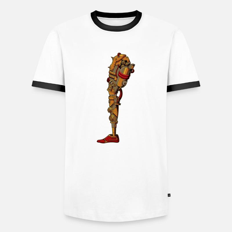 Steampunk Prosthesis - Men's Ringer Shirt - white/black
