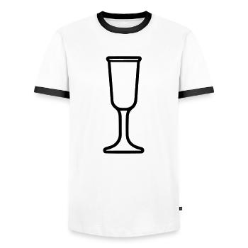 Einfaches Trinkglas - Männer Kontrast-T-Shirt - Weiß/Schwarz - Vorne - AI Model Female 172 light (172cm) & AI Model Male 178 dark (178cm)