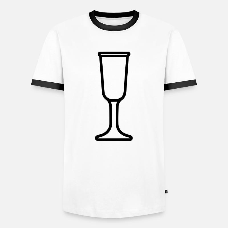 Einfaches Trinkglas - Männer Kontrast-T-Shirt - Weiß/Schwarz