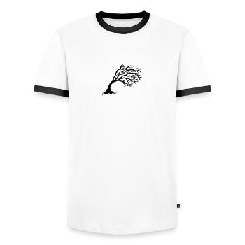 Arbre - T-shirt contrasté Homme - blanc/noir - Devant - AI Model Female 172 light (172cm) & AI Model Male 178 dark (178cm)
