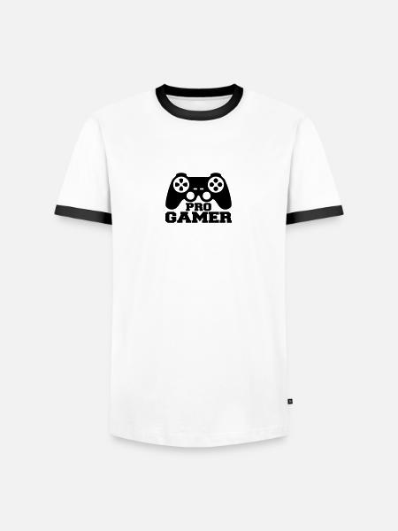 Pro Gamer Logo - Men's Ringer Shirt - white/black