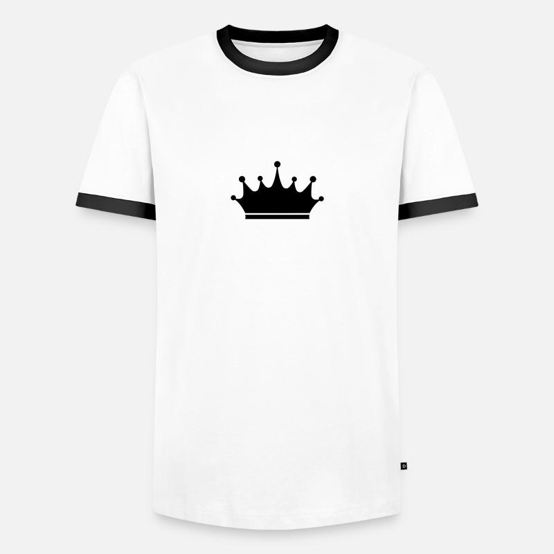 Crown - Men's Ringer Shirt - white/black
