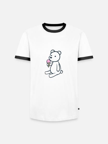 niedliches Eis Eisbär - Männer Kontrast-T-Shirt - Weiß/Schwarz