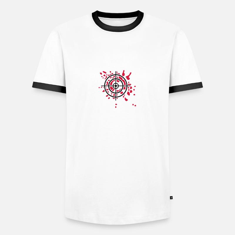 Fadenkreuz Treffer - Männer Kontrast-T-Shirt - Weiß/Schwarz