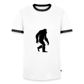 Yeti - Bigfoot - Legende - Fabelwesen - Männer Kontrast-T-Shirt - Weiß/Schwarz - Vorne - AI Model Female 172 light (172cm) & AI Model Male 178 dark (178cm)