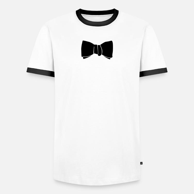 Schlips - Männer Kontrast-T-Shirt - Weiß/Schwarz