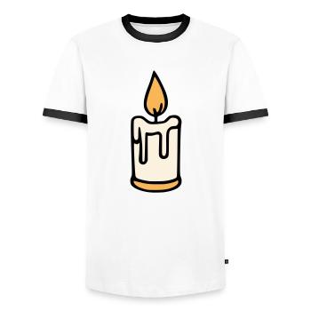 Bougie - T-shirt contrasté Homme - blanc/noir - Devant - AI Model Female 172 light (172cm) & AI Model Male 178 dark (178cm)
