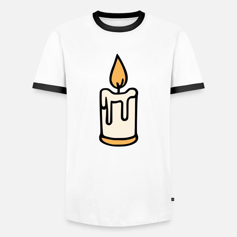 Candle - Men's Ringer Shirt - white/black