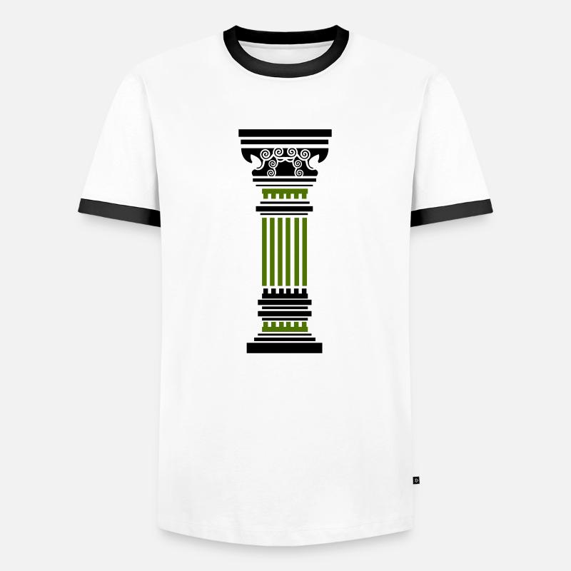 antike säule - Männer Kontrast-T-Shirt - Weiß/Schwarz