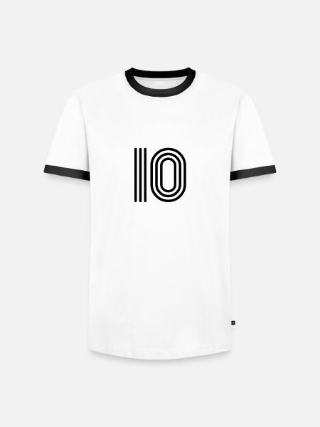 10 1010 - T-shirt contrasté Homme - blanc/noir