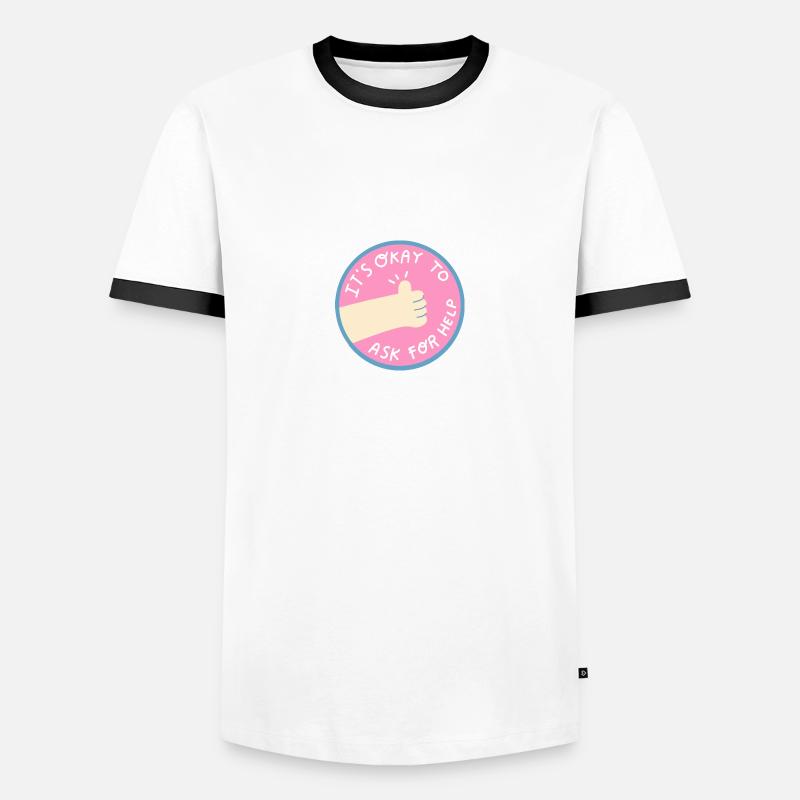 Help is ok - Men's Ringer Shirt - white/black