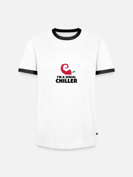 I m a Serial Chiller - Men's Ringer Shirt - white/black