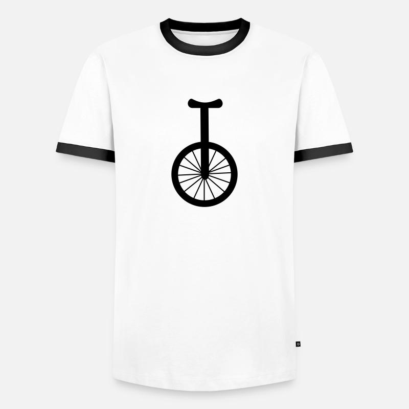 Einrad - Männer Kontrast-T-Shirt - Weiß/Schwarz