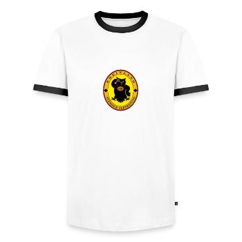 StäV Logo - Männer Kontrast-T-Shirt - Weiß/Schwarz - Vorne - AI Model Female 172 light (172cm) & AI Model Male 178 dark (178cm)