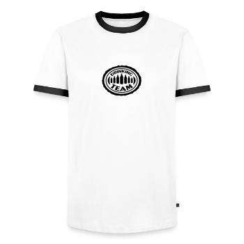 Drinking Team - T-shirt contrasté Homme - blanc/noir - Devant - AI Model Female 172 light (172cm) & AI Model Male 178 dark (178cm)