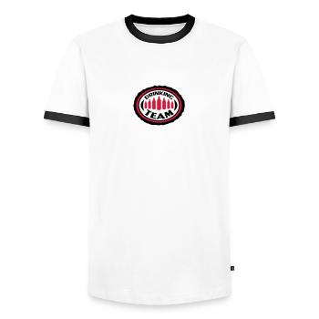 Drinking Team - T-shirt contrasté Homme - blanc/noir - Devant - AI Model Female 172 light (172cm) & AI Model Male 178 dark (178cm)