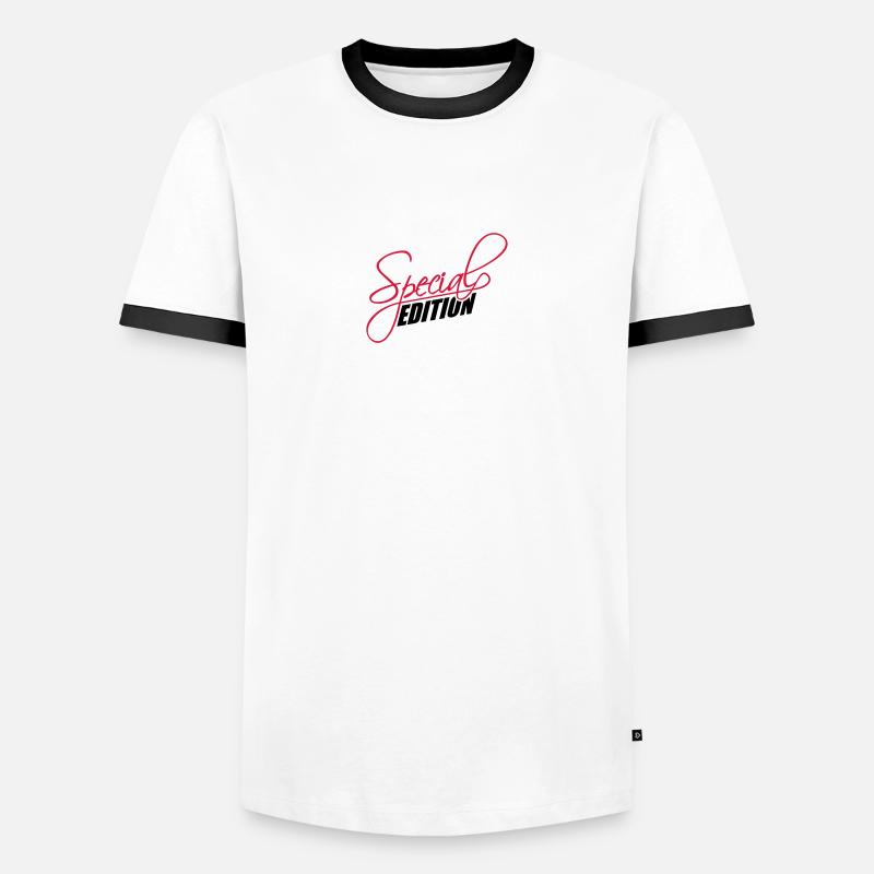 Special Edition Design - Männer Kontrast-T-Shirt - Weiß/Schwarz