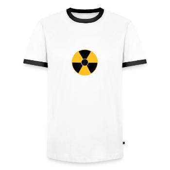 Radio Active 2 - T-shirt contrasté Homme - blanc/noir - Devant - AI Model Female 172 light (172cm) & AI Model Male 178 dark (178cm)