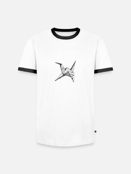origami - Men's Ringer Shirt - white/black