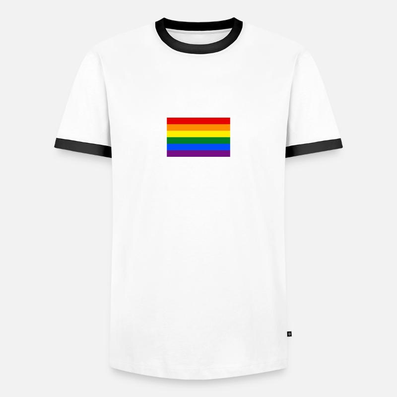 Drapeau LGBT - T-shirt contrasté Homme - blanc/noir