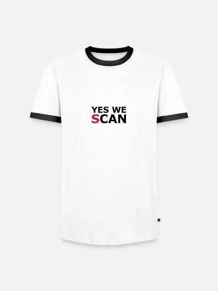 Yes we (s)can - Männer Kontrast-T-Shirt - Weiß/Schwarz