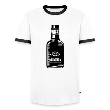 Bouteille - T-shirt contrasté Homme - blanc/noir - Devant - AI Model Female 172 light (172cm) & AI Model Male 178 dark (178cm)