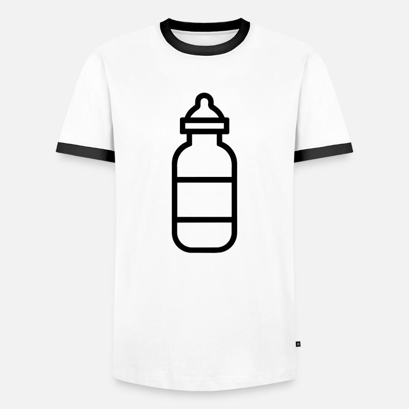 Flasche - MĂ€nner Kontrast-T-Shirt - WeiĂ/Schwarz