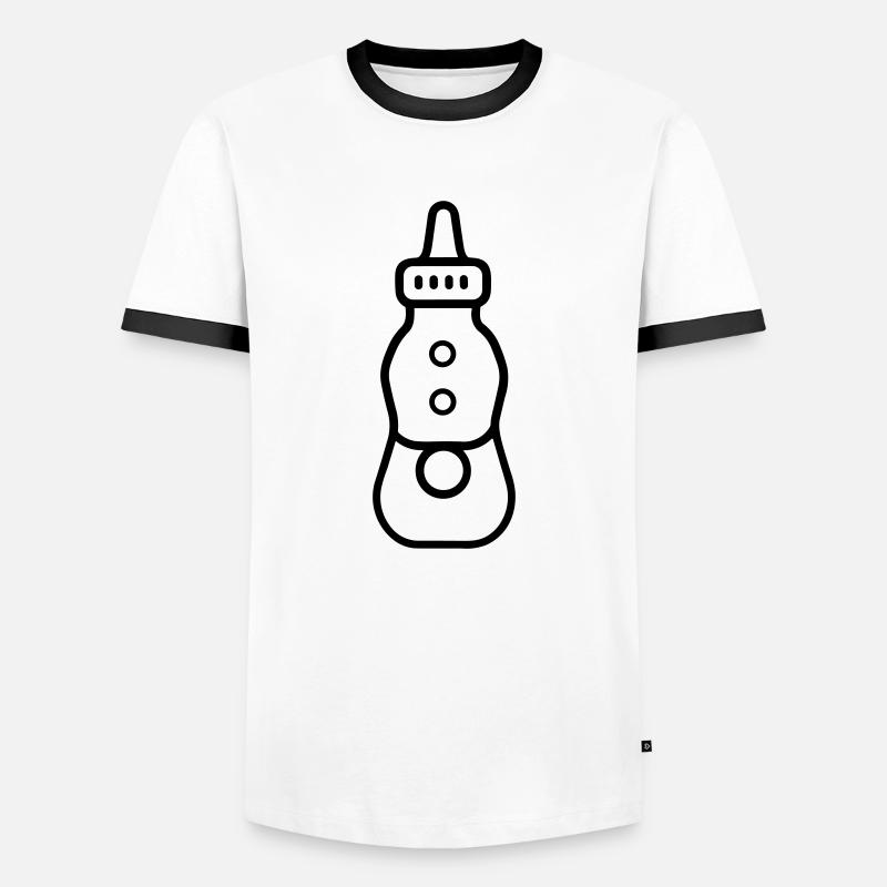 Flasche - Männer Kontrast-T-Shirt - Weiß/Schwarz
