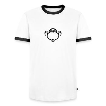 Amusant drôle de singe stupide - T-shirt contrasté Homme - blanc/noir - Devant - AI Model Female 172 light (172cm) & AI Model Male 178 dark (178cm)