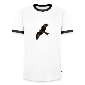 Milan in flight - Men's Ringer Shirt - white/black - Front - AI Model Female 172 light (172cm) & AI Model Male 178 dark (178cm)