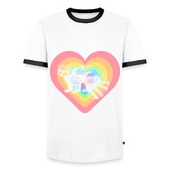 Petit panda - T-shirt contrasté Homme - blanc/noir - Devant - AI Model Female 172 light (172cm) & AI Model Male 178 dark (178cm)