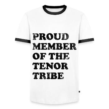 Proud Member of the Tenor Tribe - schwarz - Männer Kontrast-T-Shirt - Weiß/Schwarz - Vorne - AI Model Female 172 light (172cm) & AI Model Male 178 dark (178cm)