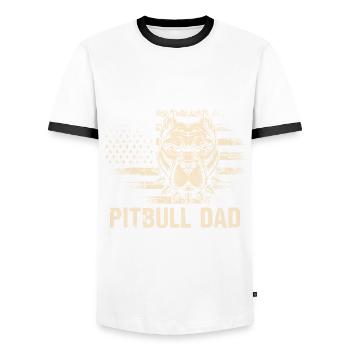 Papa Pitbull - T-shirt contrasté Homme - blanc/noir - Devant - AI Model Female 172 light (172cm) & AI Model Male 178 dark (178cm)