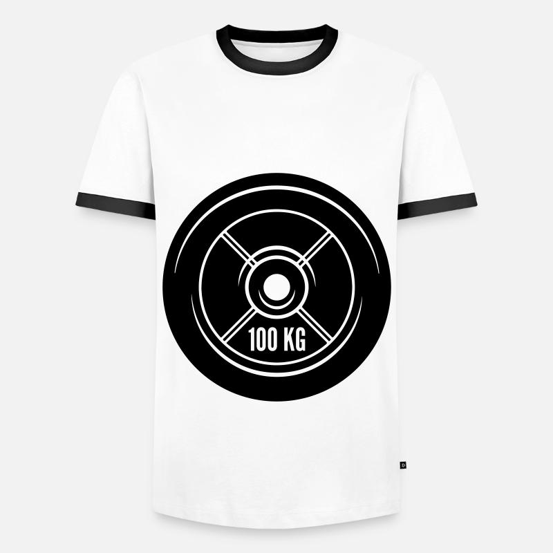 dumbbell icon weights - Men's Ringer Shirt - white/black