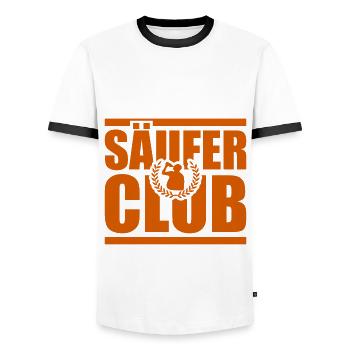 Säufer Club Team Saufen - Männer Kontrast-T-Shirt - Weiß/Schwarz - Vorne - AI Model Female 172 light (172cm) & AI Model Male 178 dark (178cm)