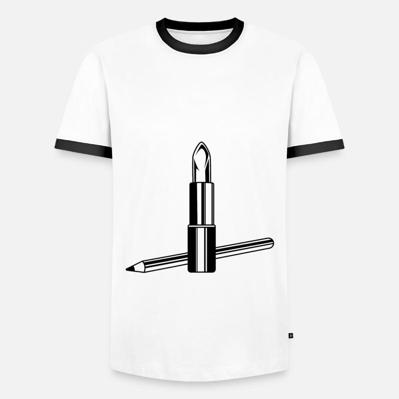 Lipstick Symbol Make up - Men's Ringer Shirt - white/black